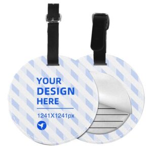 Round leather luggage tag