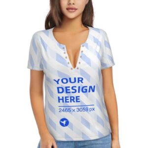 Women's Sexy Deep V Neck Short Sleeve T-Shirt