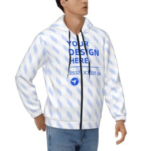 Men's hooded zip-up cardigan