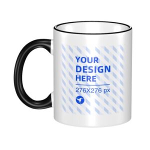 Edge colored ceramic mug (double sided)