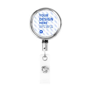 Metal retractable full-width badge holder