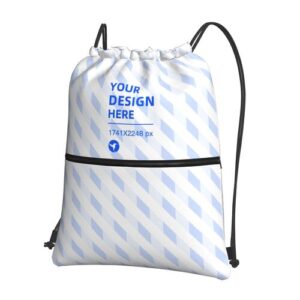 Outdoor leisure zipper drawstring backpack